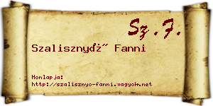 Szalisznyó Fanni névjegykártya