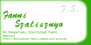 fanni szalisznyo business card